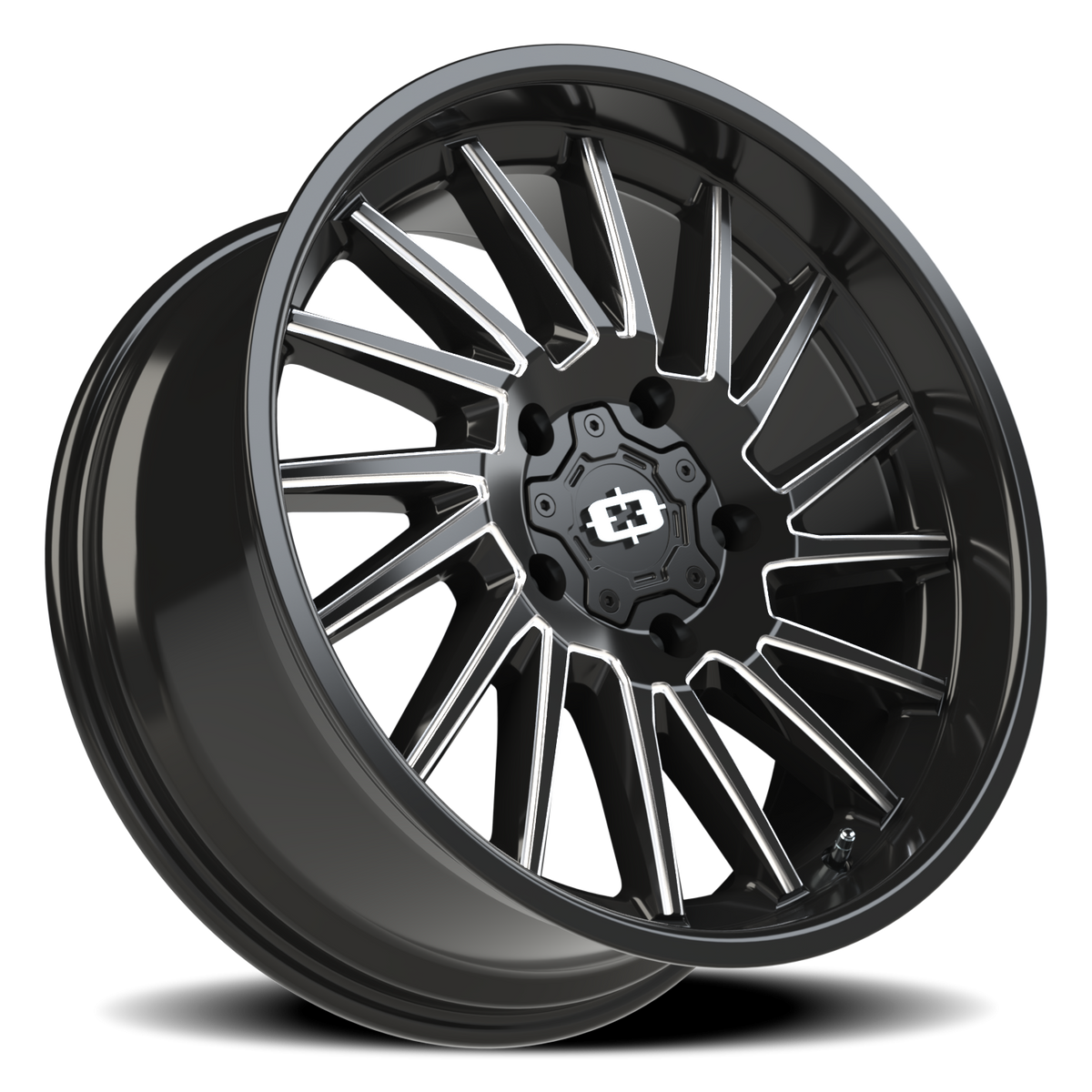 Vision Wheel 306 Gloss Black Milled Spoke 20x9 +12 5x139.7mm 108mm - Wheelwiz