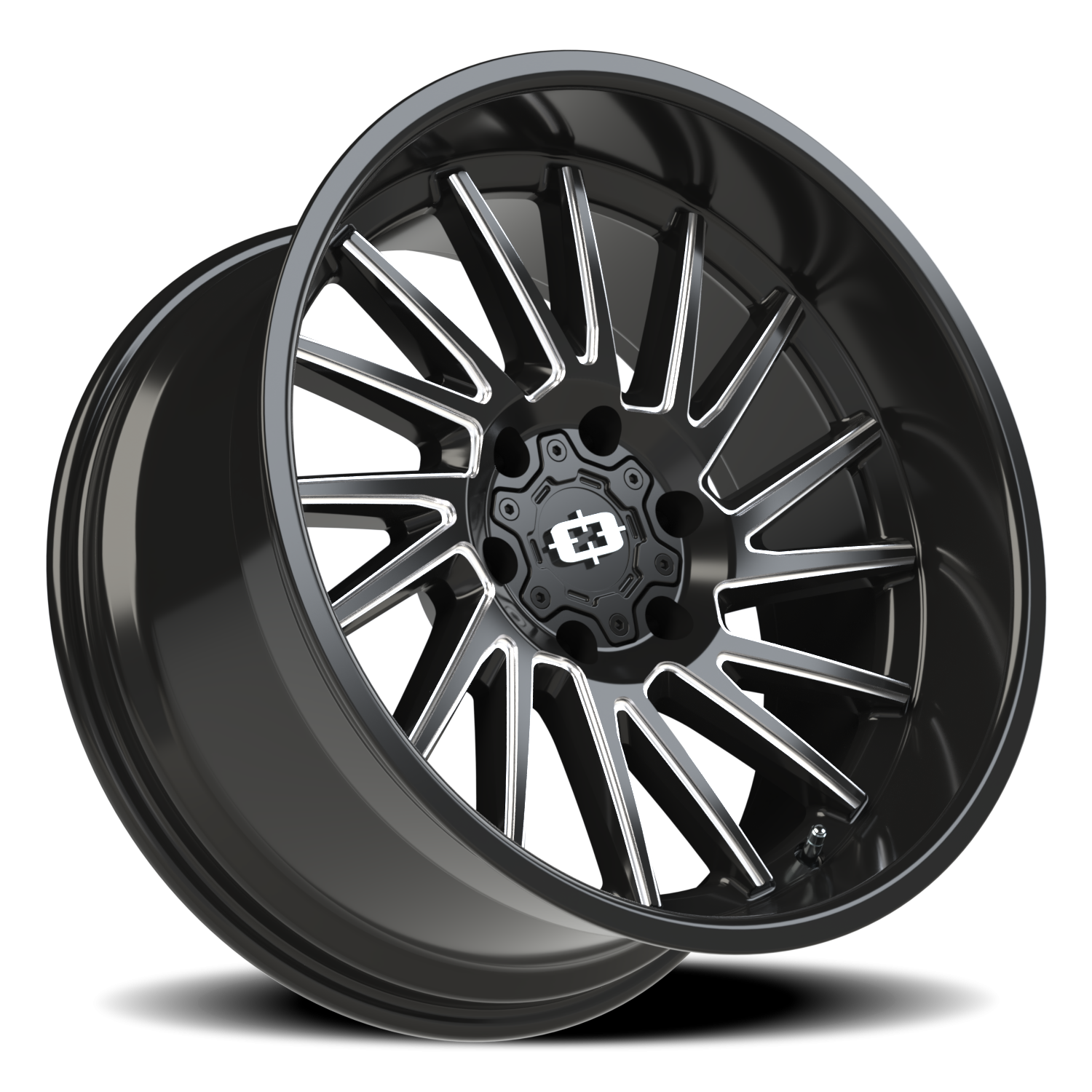 Vision Wheel 306 Gloss Black Milled Spoke 20x10 -25 6x139.7mm 106.2mm - Wheelwiz