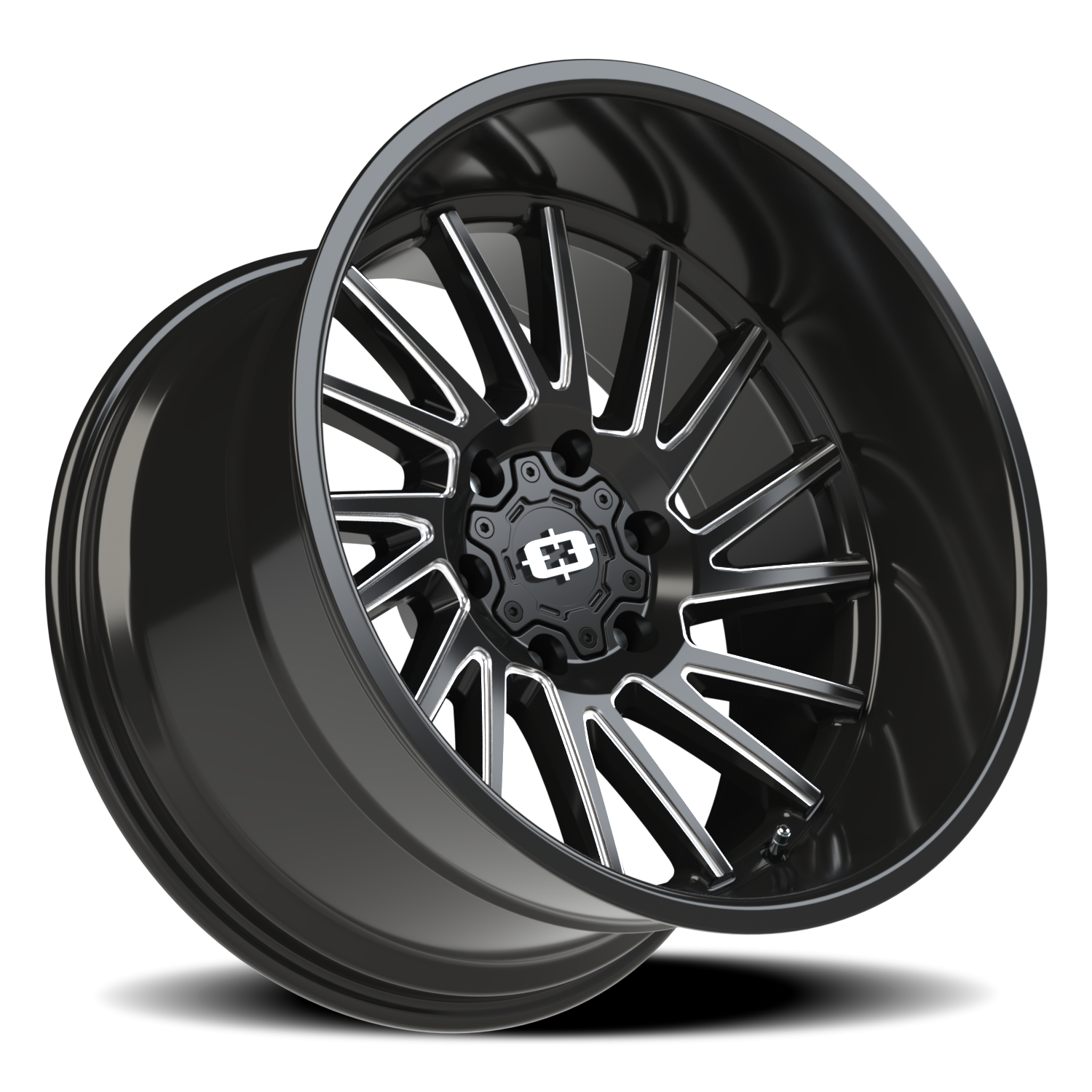 Vision Wheel 306 Gloss Black Milled Spoke 20x12 -51 6x139.7mm 106.2mm - Wheelwiz