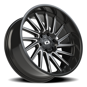 Vision Wheel 306 Gloss Black Milled Spoke 22x10 -19 6x135mm 87.1mm - Wheelwiz