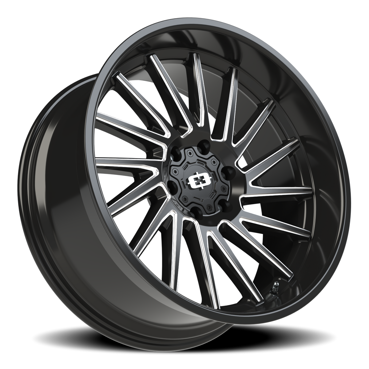 Vision Wheel 306 Gloss Black Milled Spoke 22x10 -19 6x139.7mm 106.2mm - Wheelwiz