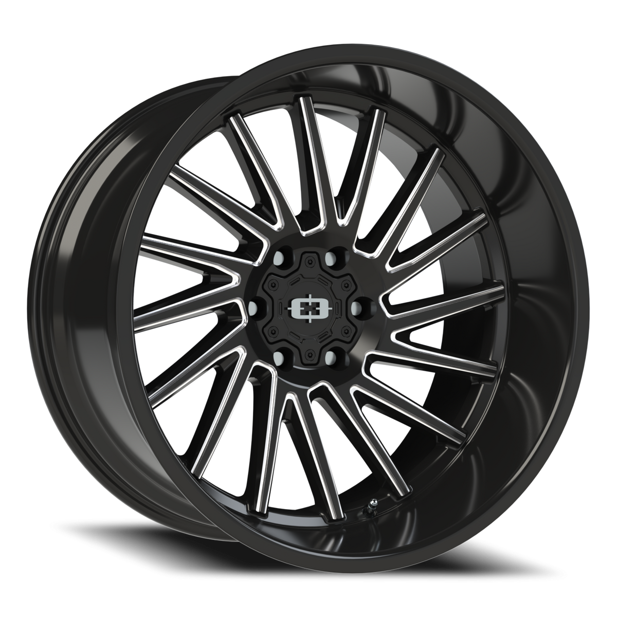 Vision Wheel 306 Gloss Black Milled Spoke 22x12 -51 6x139.7mm 106.2mm - Wheelwiz