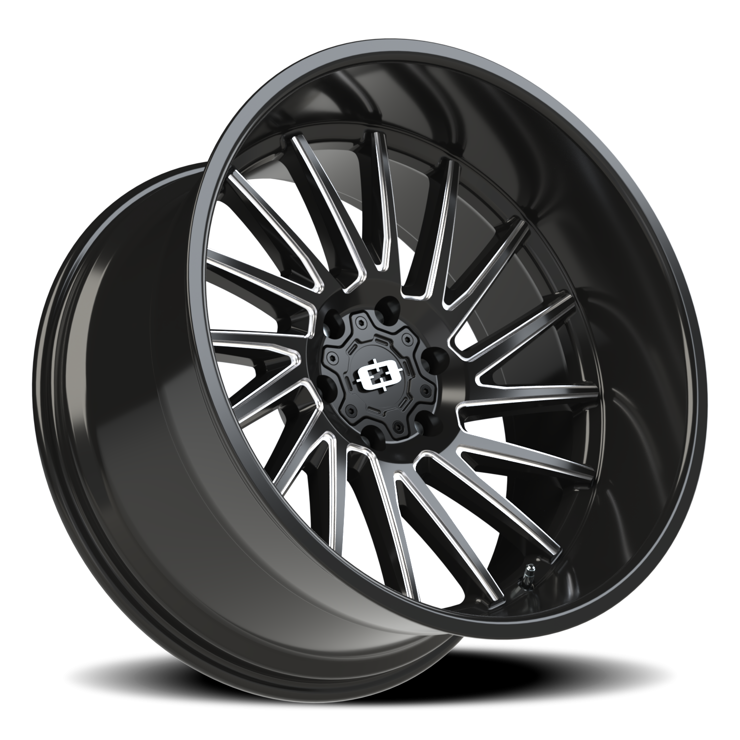 Vision Wheel 306 Gloss Black Milled Spoke 22x12 -51 6x139.7mm 106.2mm - Wheelwiz