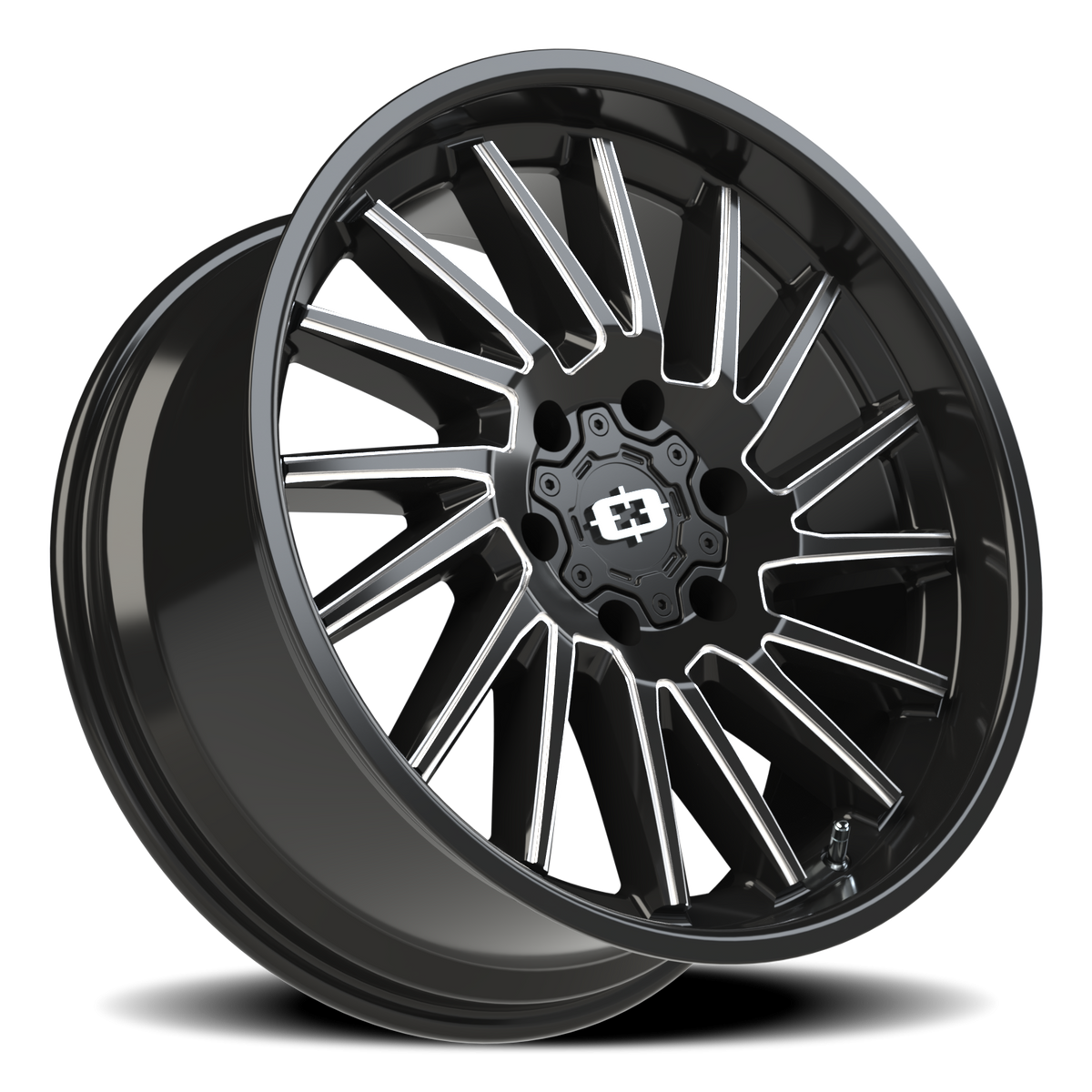 Vision Wheel 306 Gloss Black Milled Spoke 20x9 +12 6x135mm 87.1mm - Wheelwiz