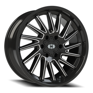 Vision Wheel 306 Gloss Black Milled Spoke 20x9 -12 6x139.7mm 106.2mm - Wheelwiz