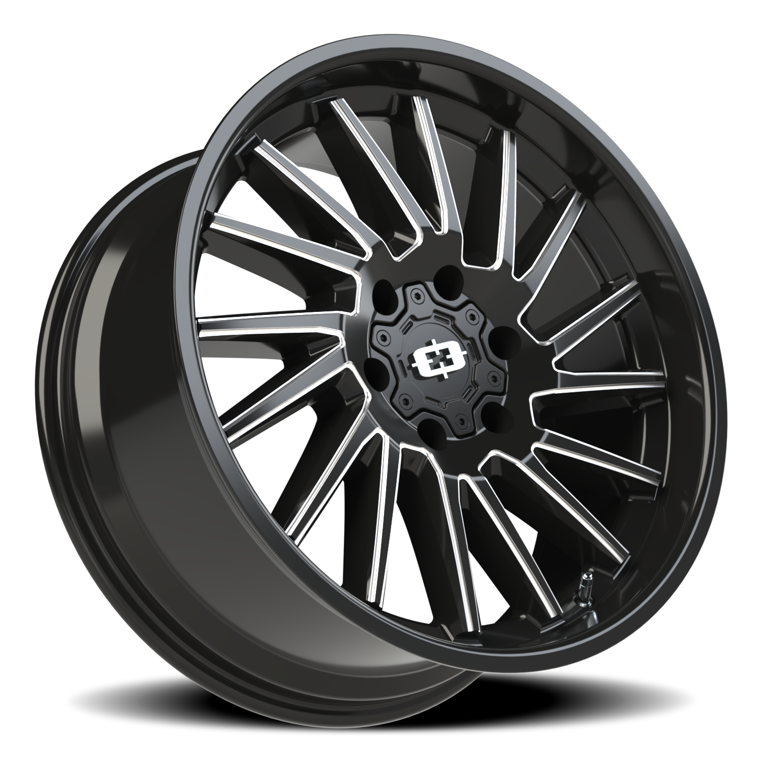 Vision Wheel 306 Gloss Black Milled Spoke 20x9 -12 6x139.7mm 106.2mm - Wheelwiz