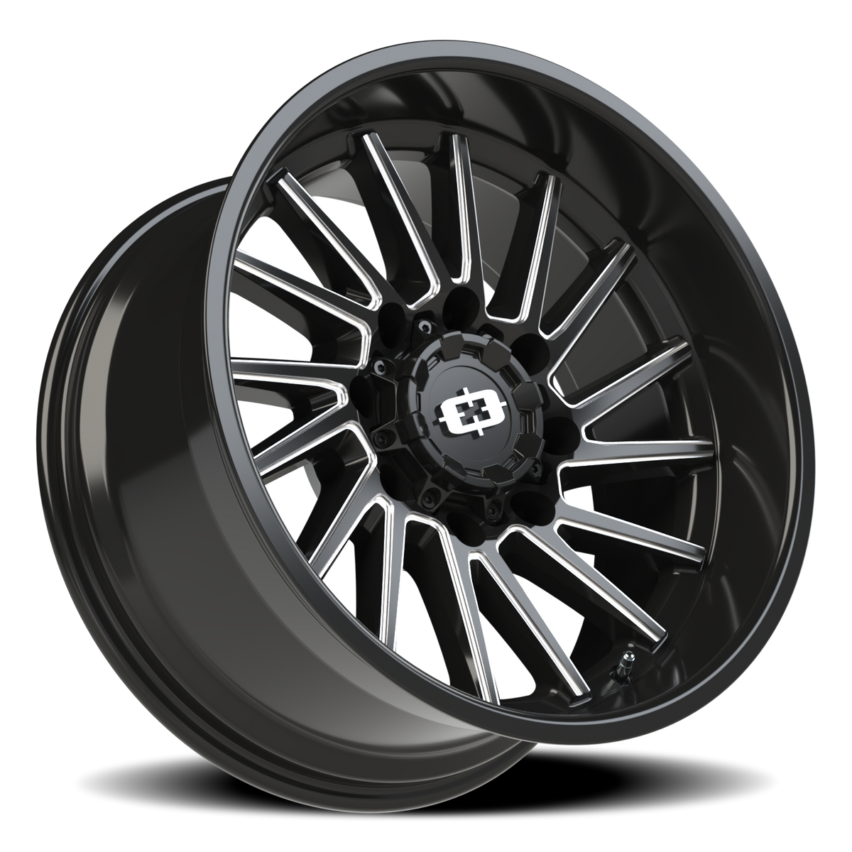 Vision Wheel 306 Gloss Black Milled Spoke 20x10 -25 8x165.1mm 125.2mm - Wheelwiz