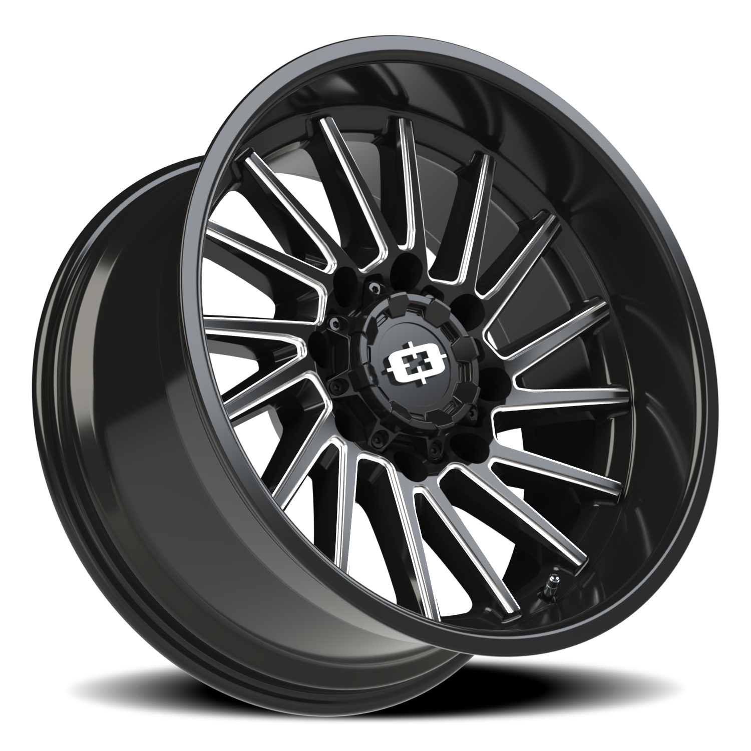 Vision Wheel 306 Gloss Black Milled Spoke 20x10 -25 8x165.1mm 125.2mm - Wheelwiz