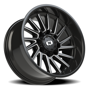 Vision Wheel 306 Gloss Black Milled Spoke 20x10 -25 8x165.1mm 125.2mm - Wheelwiz