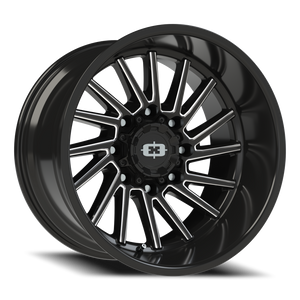 Vision Wheel 306 Gloss Black Milled Spoke 20x12 -51 8x170mm 125.2mm - Wheelwiz