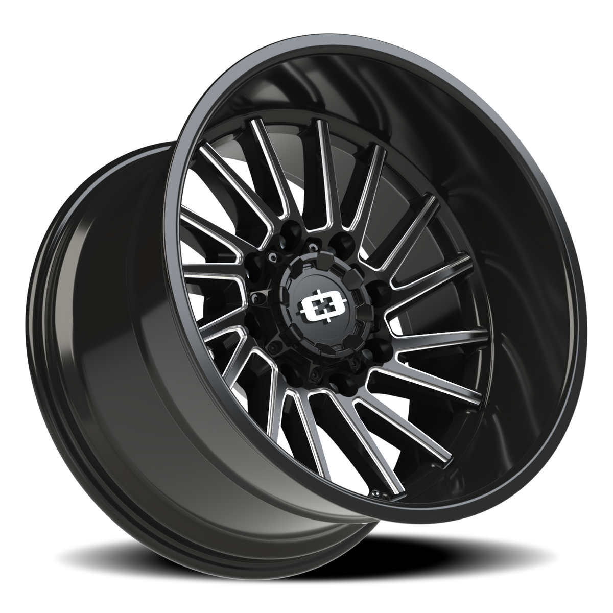 Vision Wheel 306 Gloss Black Milled Spoke 20x12 -51 8x165.1mm 125.2mm - Wheelwiz