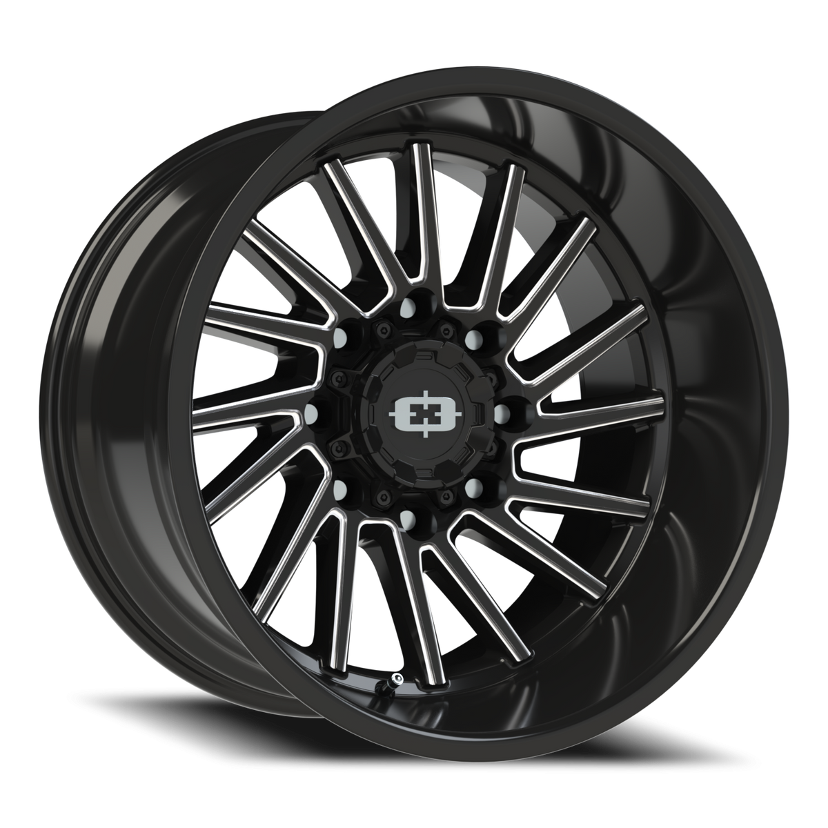 Vision Wheel 306 Gloss Black Milled Spoke 20x12 -51 8x180mm 124.2mm - Wheelwiz
