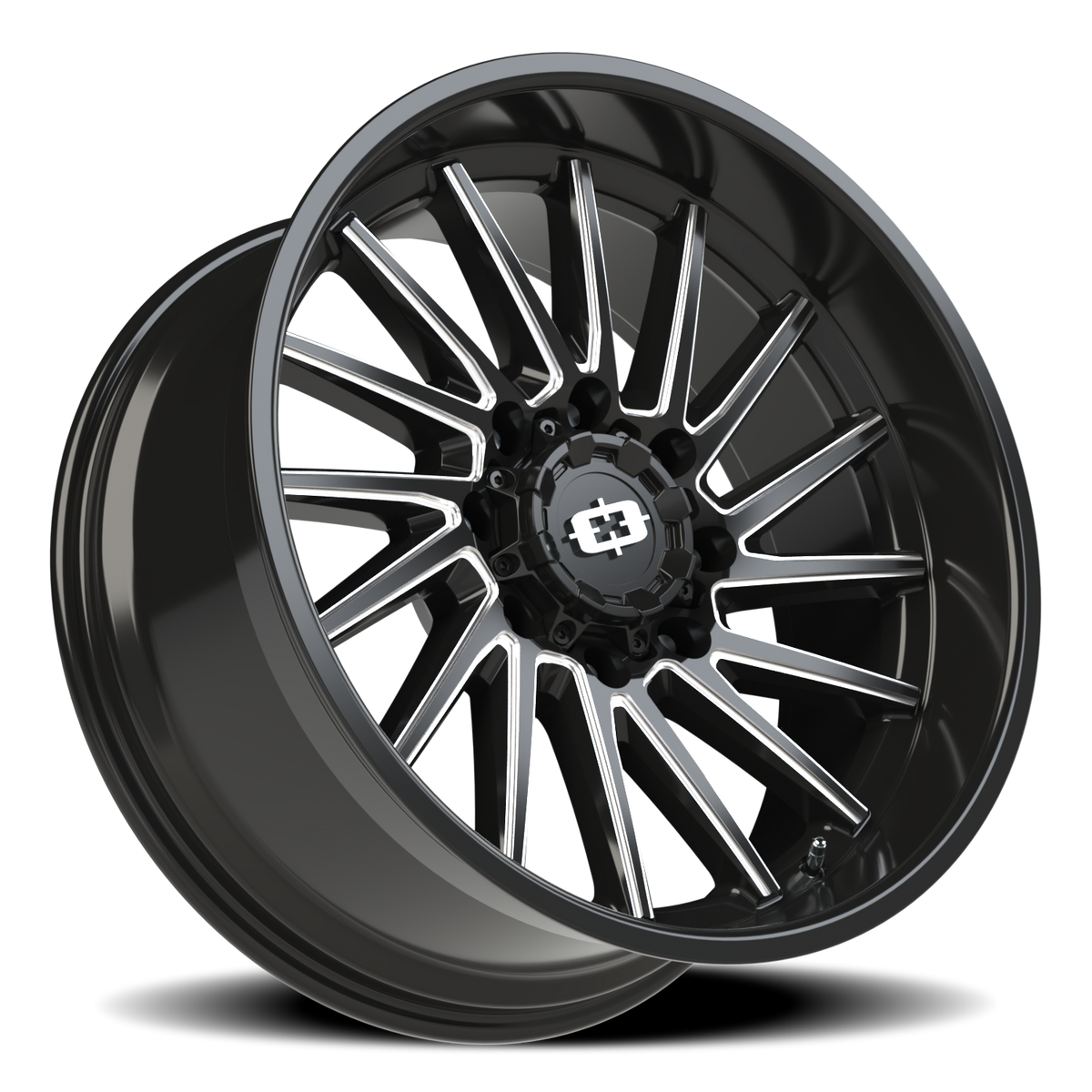 Vision Wheel 306 Gloss Black Milled Spoke 22x10 -19 8x170mm 125.2mm - Wheelwiz