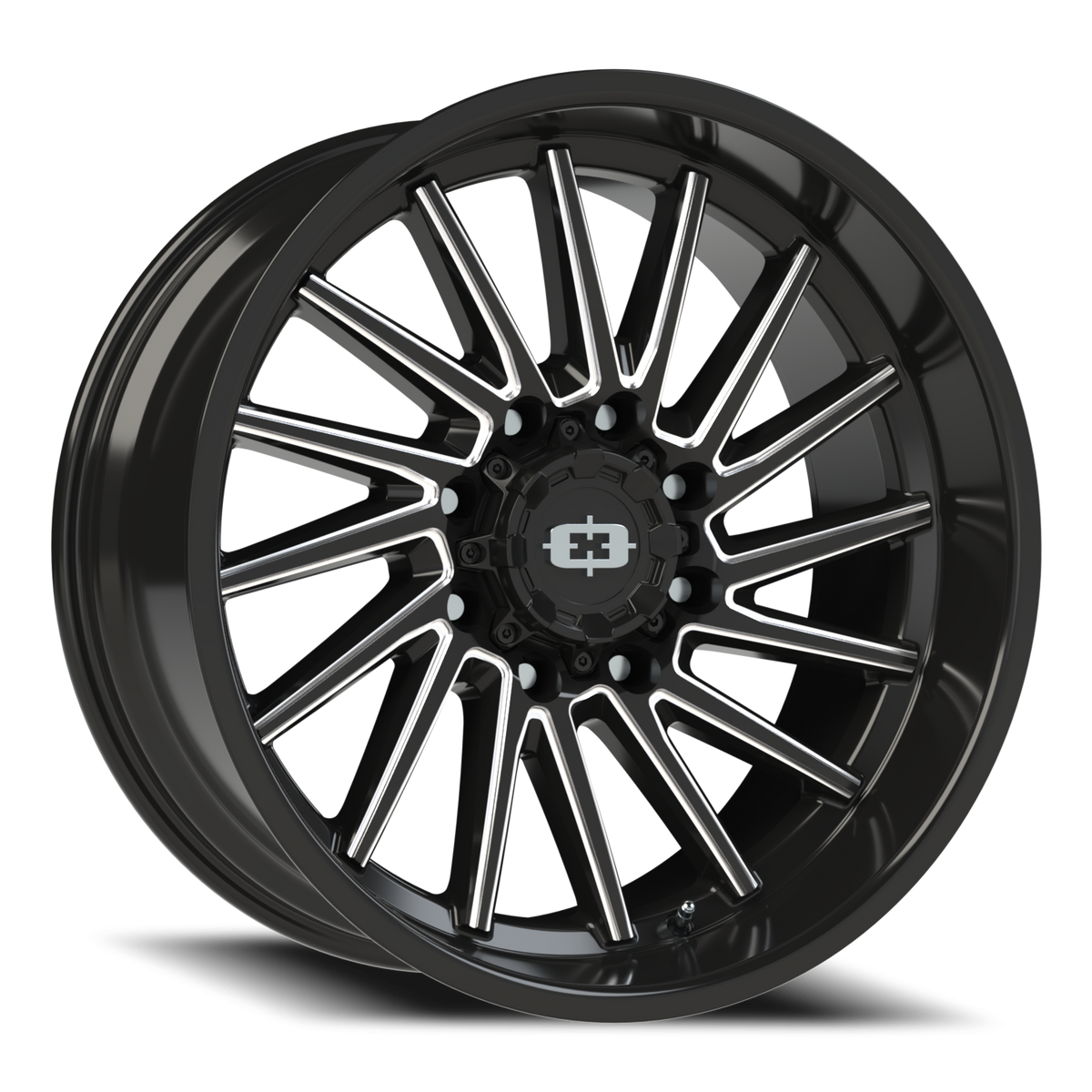 Vision Wheel 306 Gloss Black Milled Spoke 22x10 -19 8x180mm 124.2mm - Wheelwiz