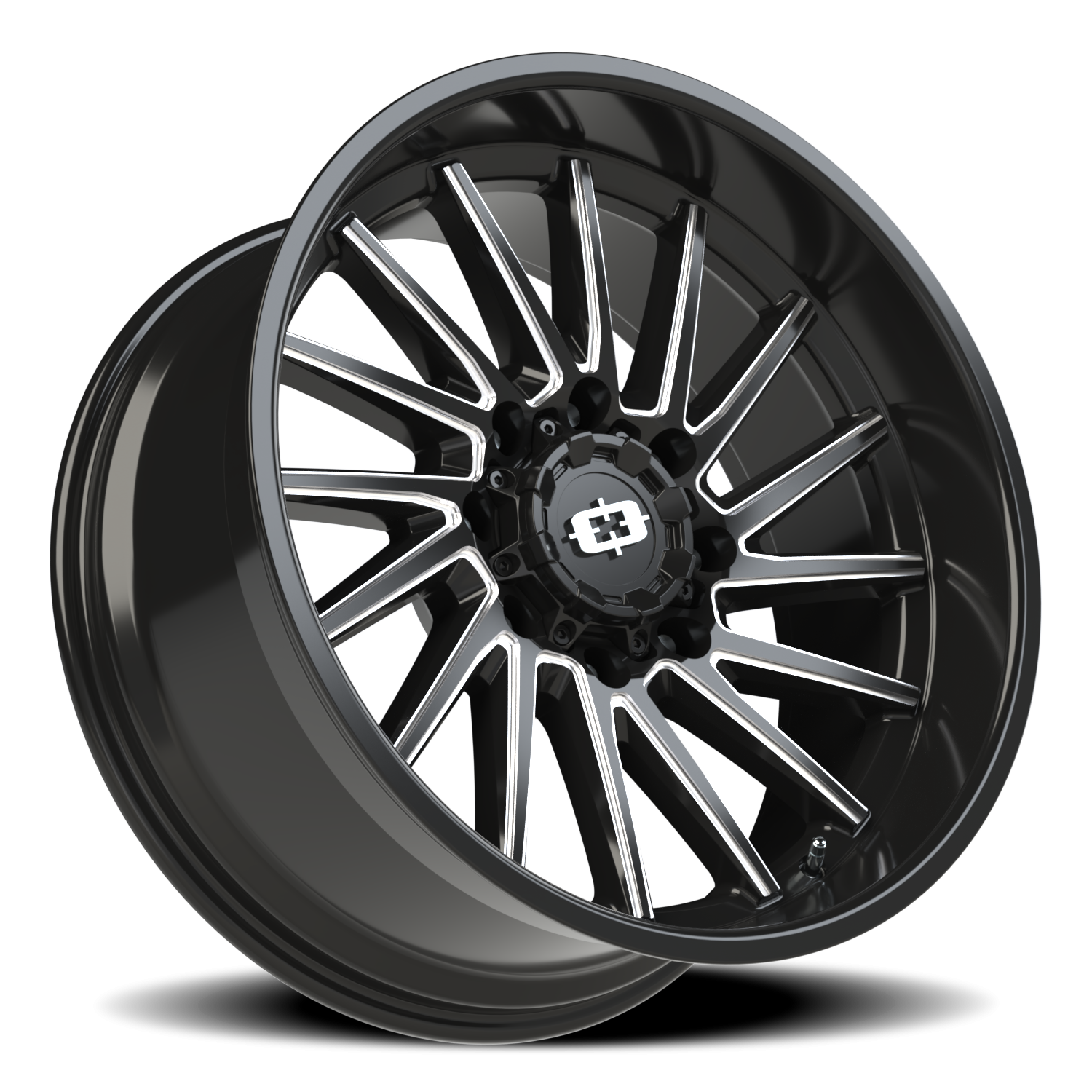 Vision Wheel 306 Gloss Black Milled Spoke 22x10 -19 8x180mm 124.2mm - Wheelwiz