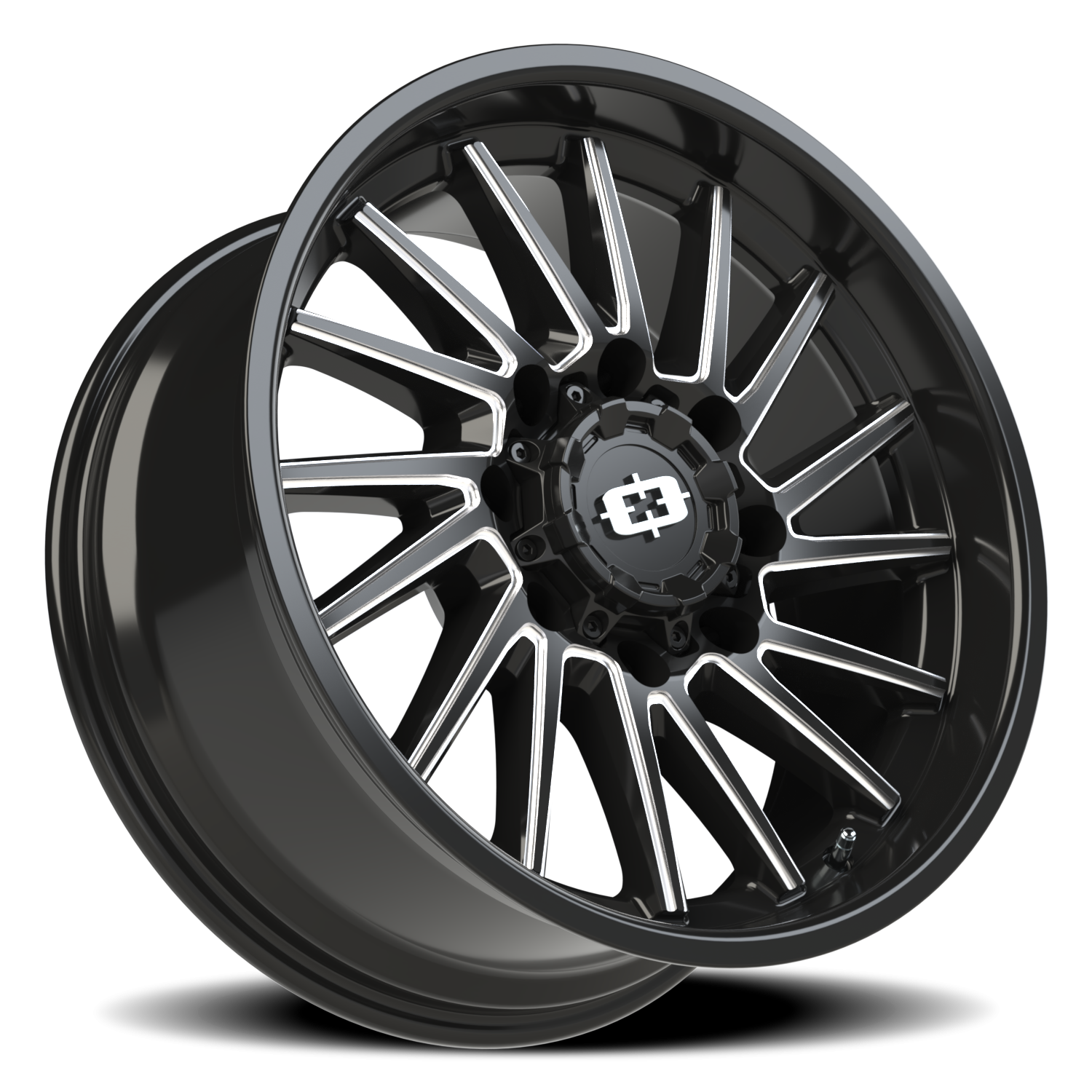 Vision Wheel 306 Gloss Black Milled Spoke 20x9 -12 8x165.1mm 125.2mm - Wheelwiz