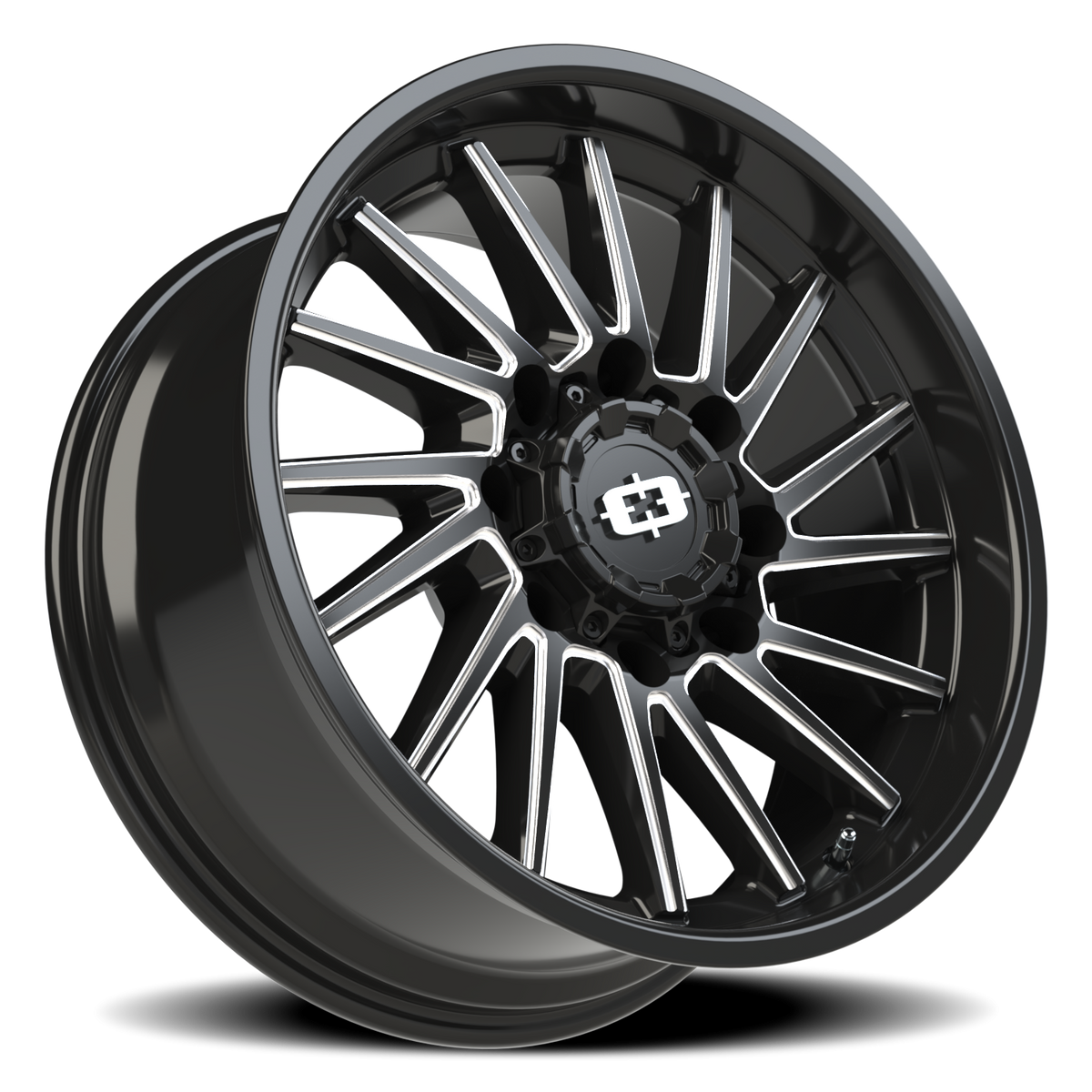 Vision Wheel 306 Gloss Black Milled Spoke 20x9 +12 8x165.1mm 125.2mm - Wheelwiz