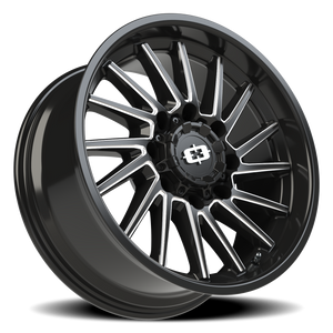 Vision Wheel 306 Gloss Black Milled Spoke 20x9 +12 8x165.1mm 125.2mm - Wheelwiz