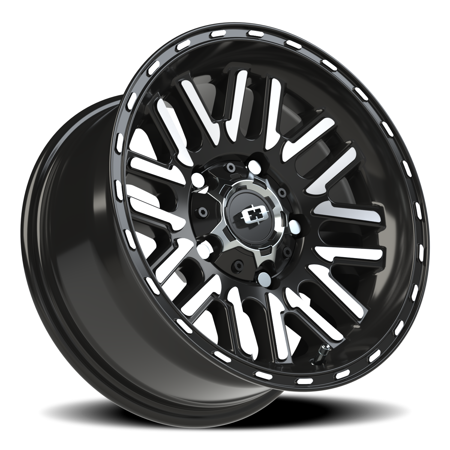Vision Wheel 348 Gloss Black Machined Face 15x7.5 -12 5x139.7mm 110mm - Wheelwiz