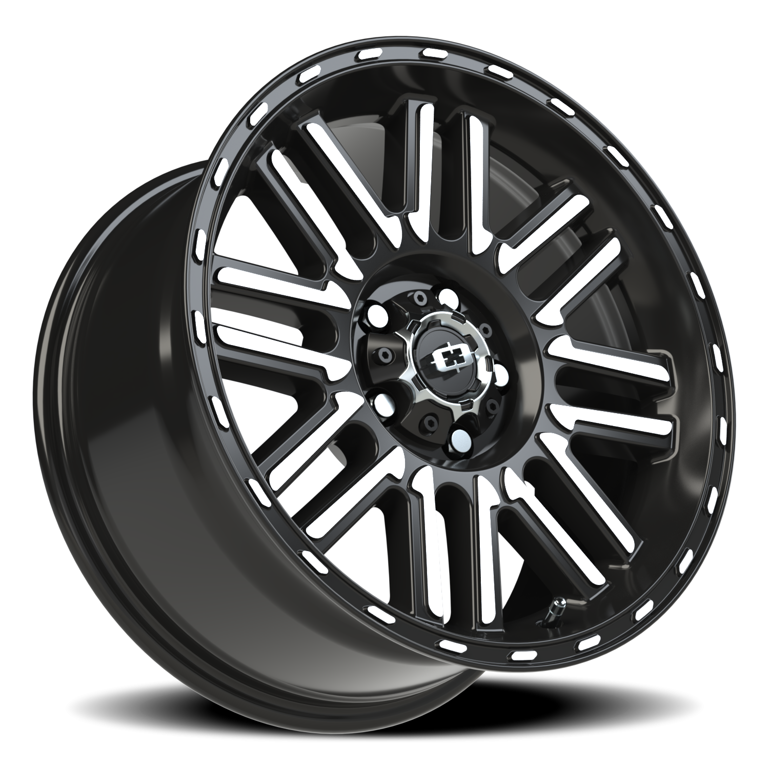 Vision Wheel 348 Gloss Black Machined Face 17x8.5 +18 5x114.3mm 83mm - Wheelwiz
