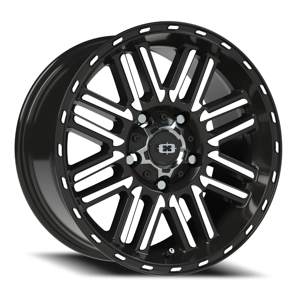 Vision Wheel 348 Gloss Black Machined Face 17x8.5 +18 5x139.7mm 108mm - Wheelwiz