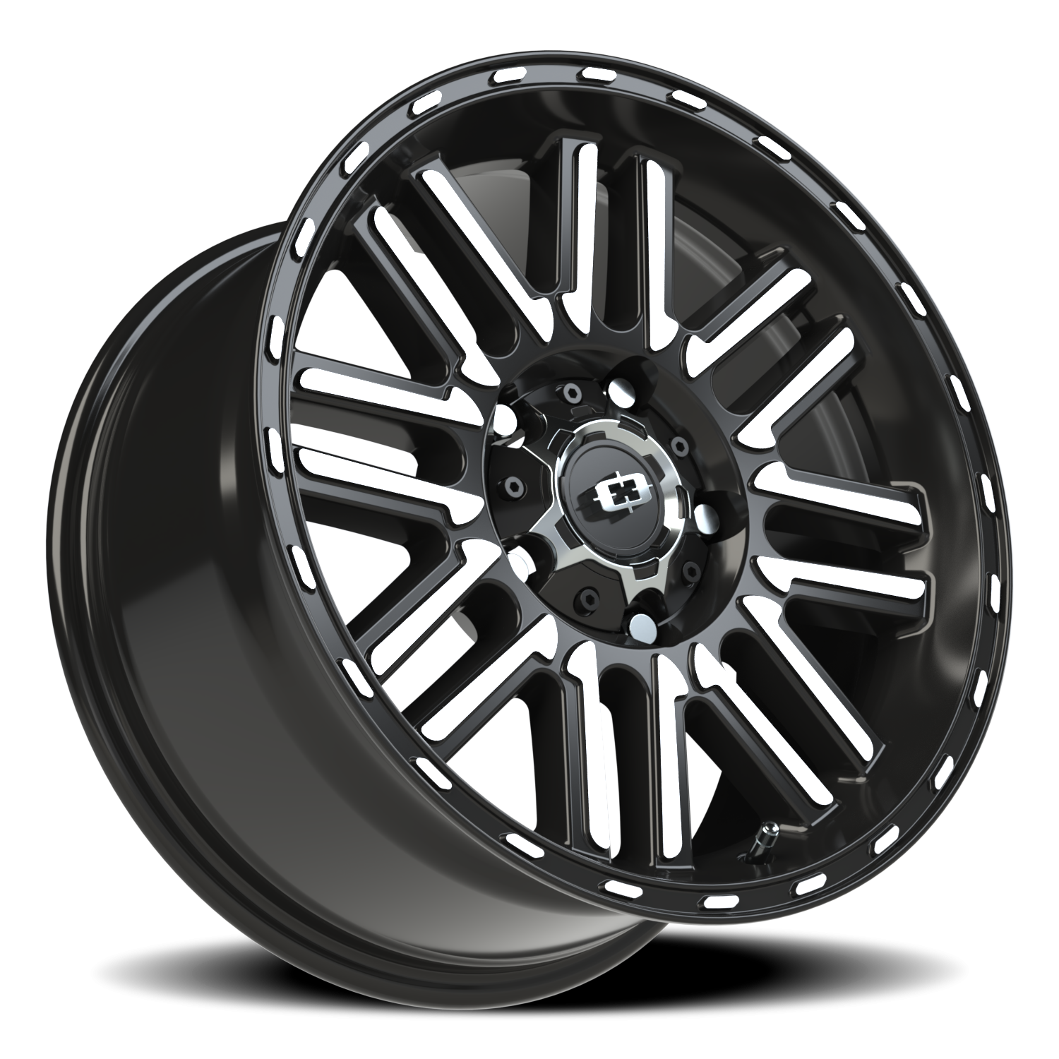 Vision Wheel 348 Gloss Black Machined Face 17x8.5 +18 5x139.7mm 108mm - Wheelwiz