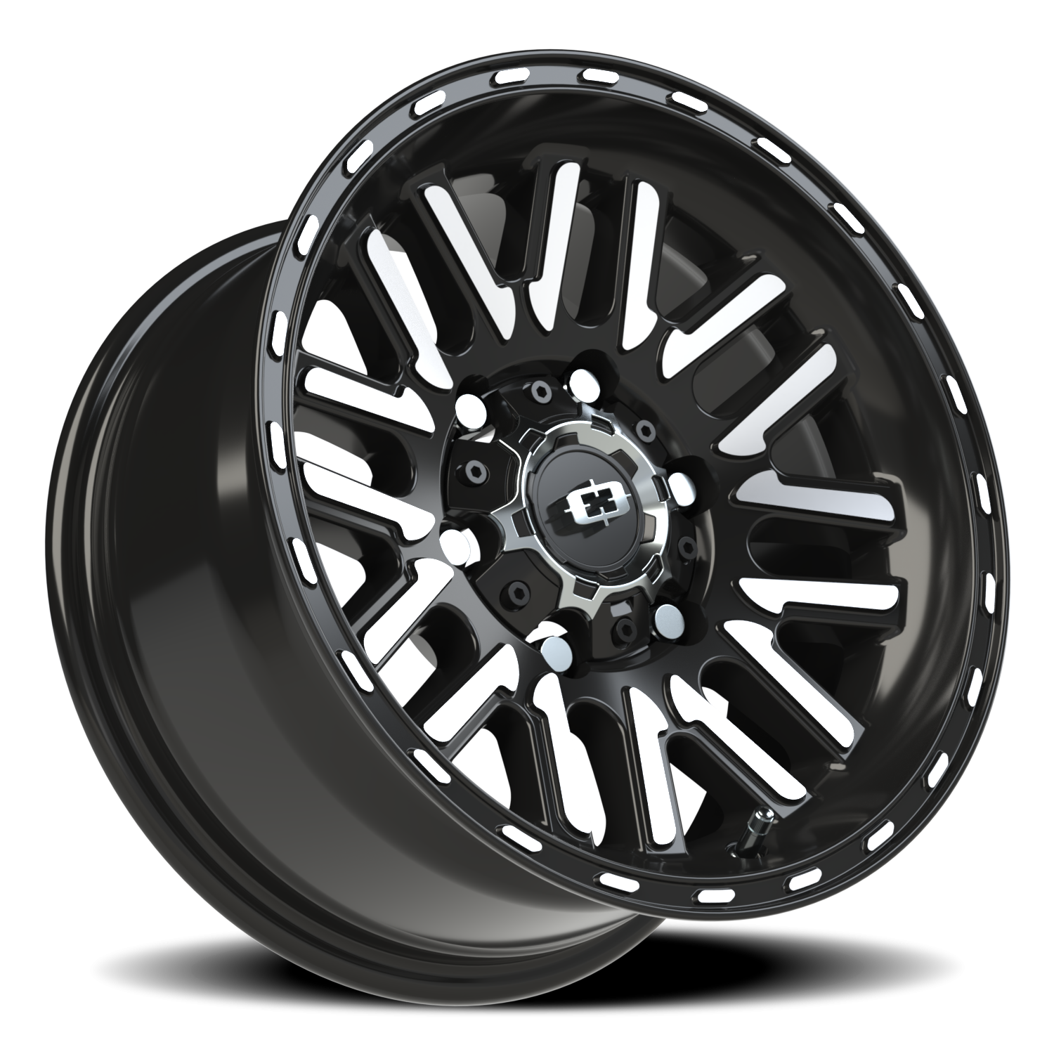 Vision Wheel 348 Gloss Black Machined Face 15x7.5 -12 6x139.7mm 110mm - Wheelwiz