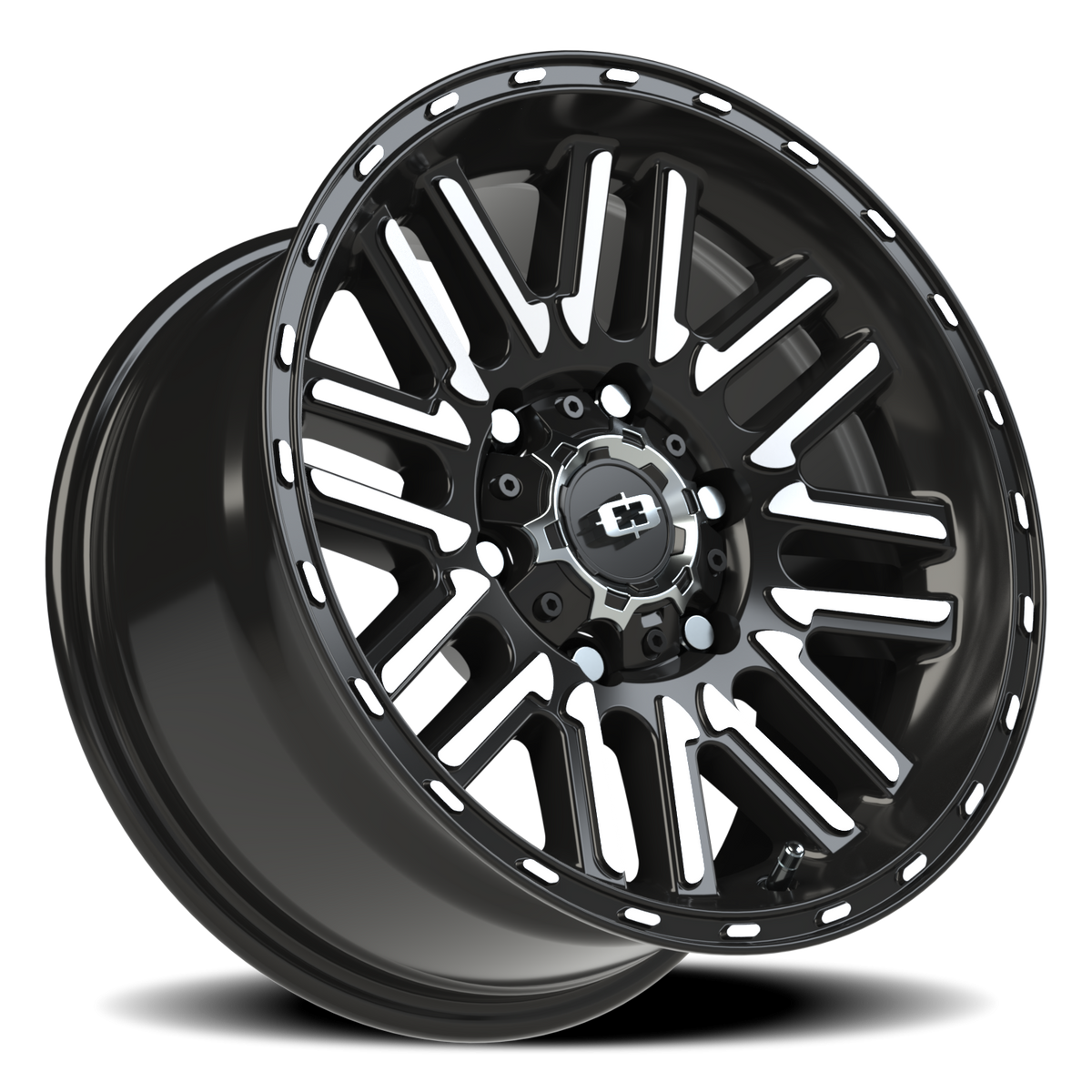 Vision Wheel 348 Gloss Black Machined Face 16x8 0 6x139.7mm 110mm - Wheelwiz
