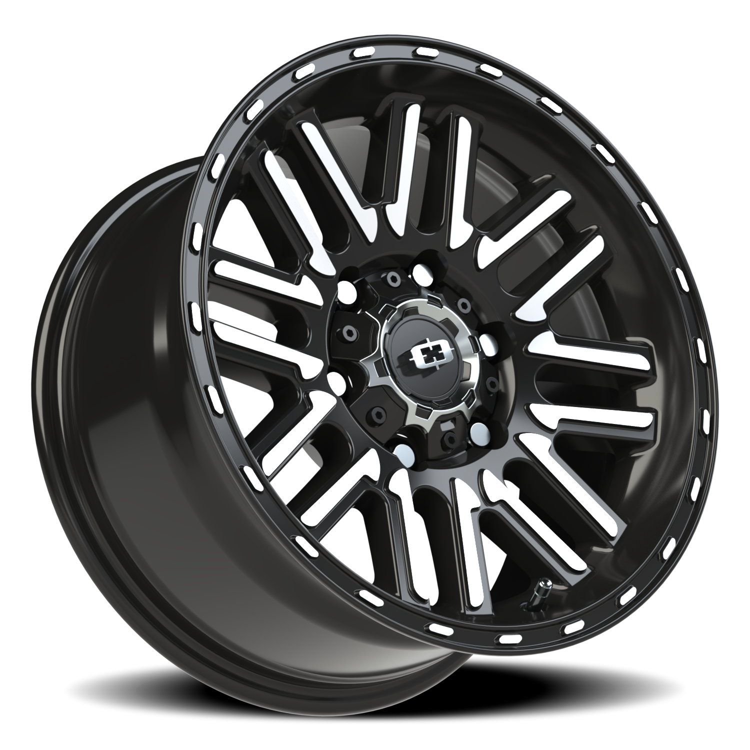 Vision Wheel 348 Gloss Black Machined Face 16x8 0 6x139.7mm 110mm - Wheelwiz