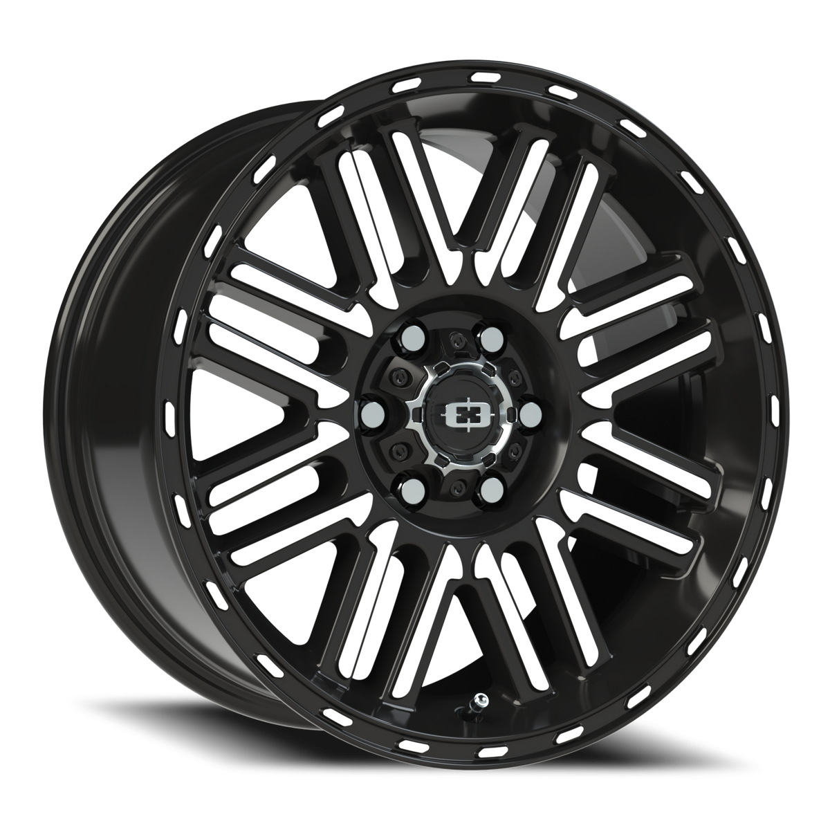 Vision Wheel 348 Gloss Black Machined Face 17x8.5 +18 6x120mm 67mm - Wheelwiz