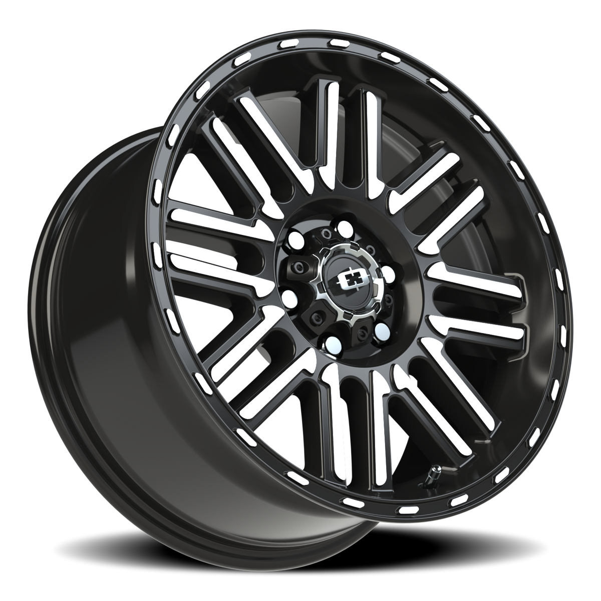 Vision Wheel 348 Gloss Black Machined Face 17x8.5 +18 6x120mm 67mm - Wheelwiz
