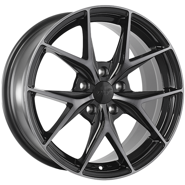 DAI ELEGANTE Gloss Black - Machined Face - Smoked Clear 17x7.5 +40 5x114.3mm 73.1mm - Wheelwiz
