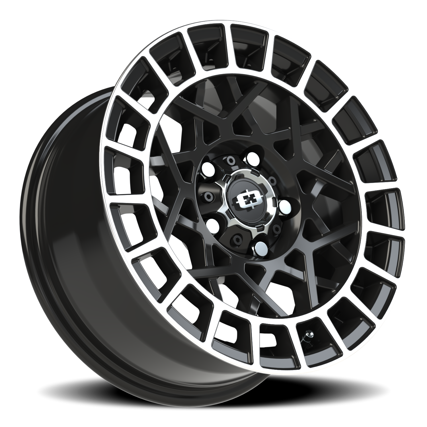 Vision Wheel 349 Gloss Black Machined Lip 15x7 +15 5x114.3mm 76.1mm - Wheelwiz
