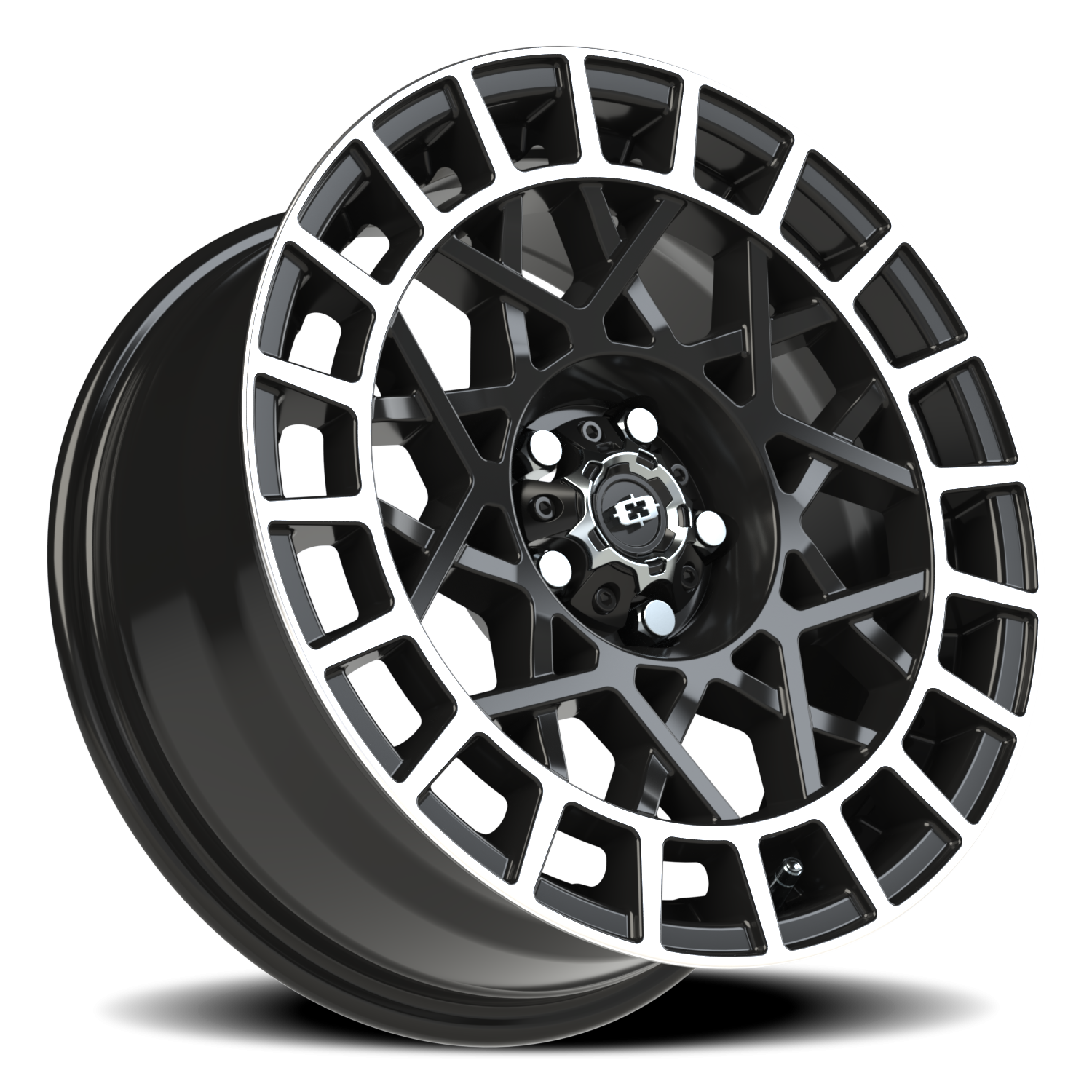 Vision Wheel 349 Gloss Black Machined Lip 16x7 +15 5x100mm 72.1mm - Wheelwiz