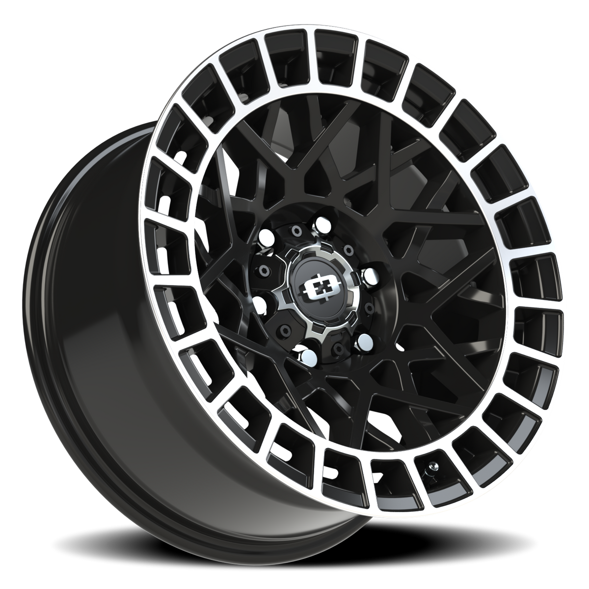 Vision Wheel 349 Gloss Black Machined Lip 17x8.5 -12 6x139.7mm 106.2mm - Wheelwiz