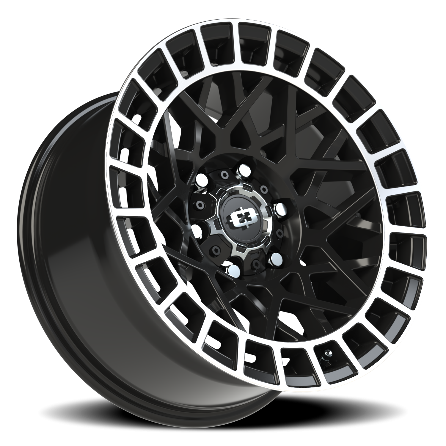 Vision Wheel 349 Gloss Black Machined Lip 17x8.5 -12 6x139.7mm 106.2mm - Wheelwiz
