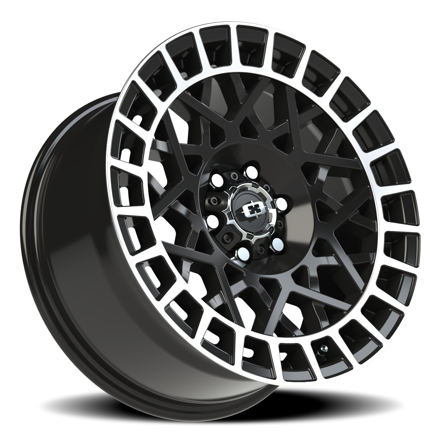 Vision Wheel 349 Gloss Black Machined Lip 17x8.5 +12 6x114.3mm 76.1mm - Wheelwiz