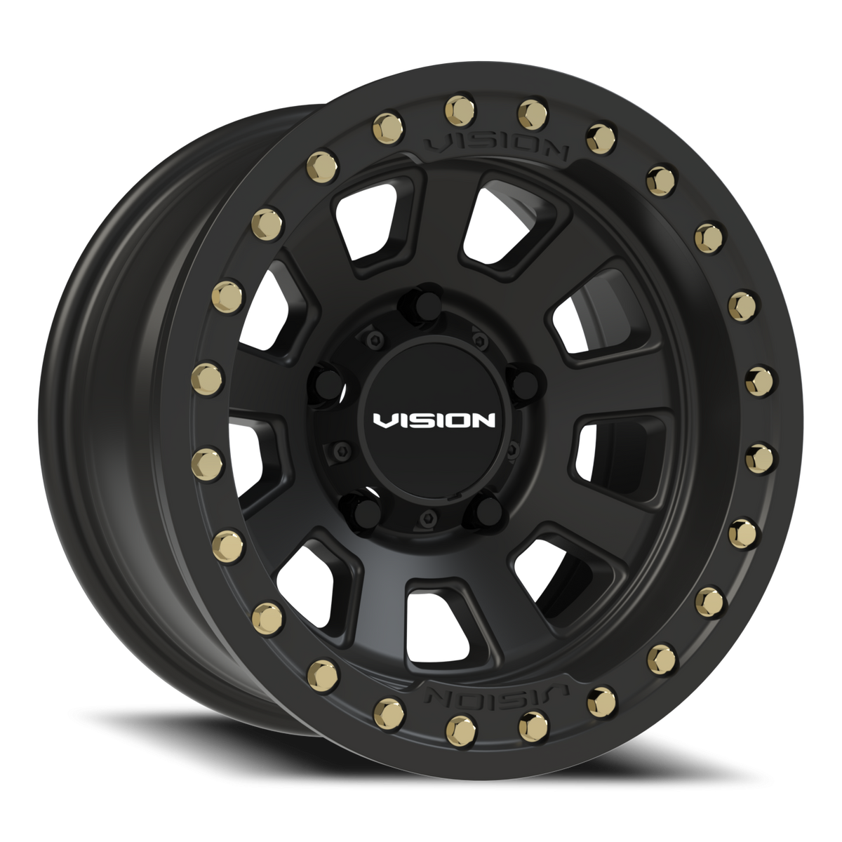 Vision Wheel 350 Satin Black 15x8 -28 5x139.7mm 108mm - Wheelwiz