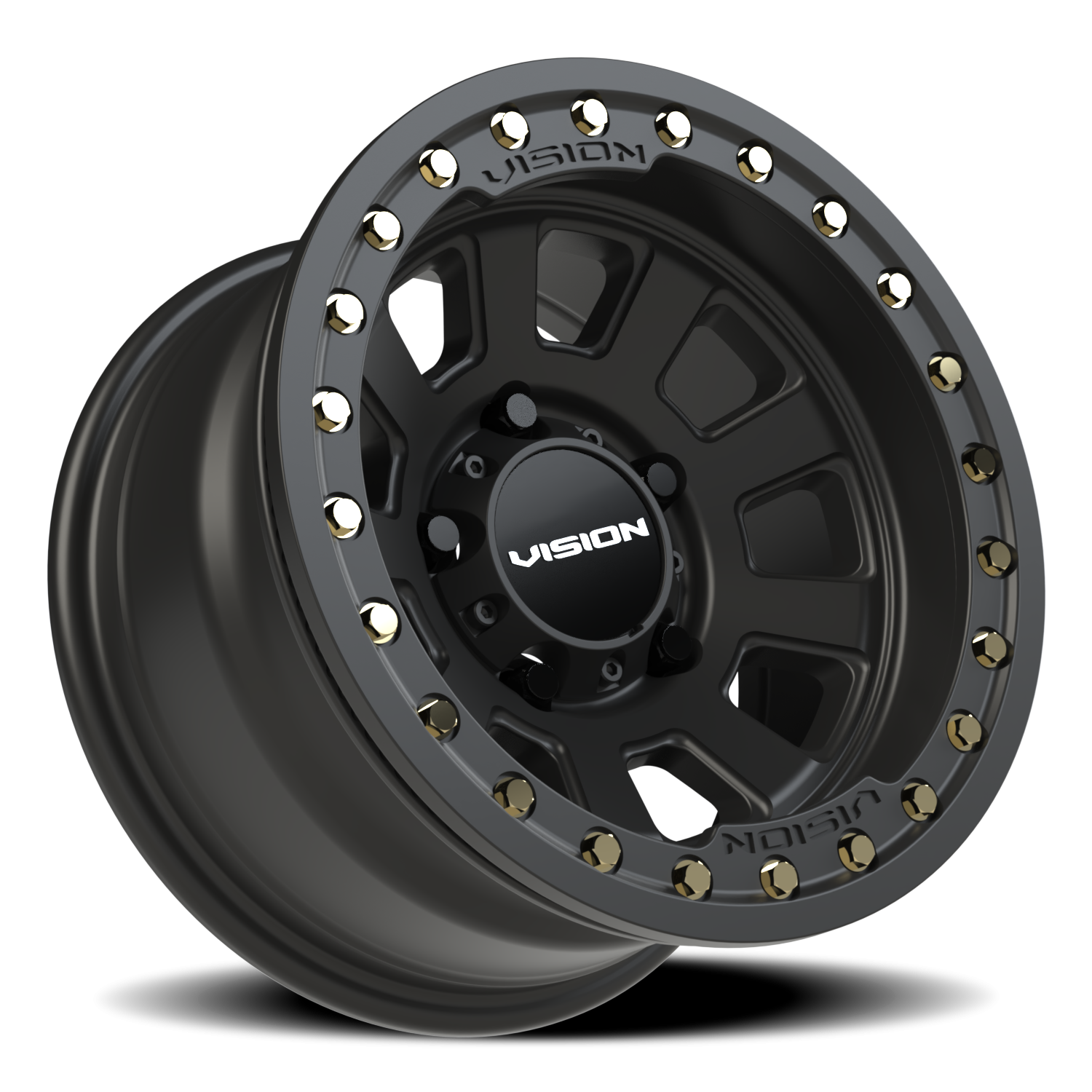 Vision Wheel 350 Satin Black 15x8 -28 5x139.7mm 108mm - Wheelwiz