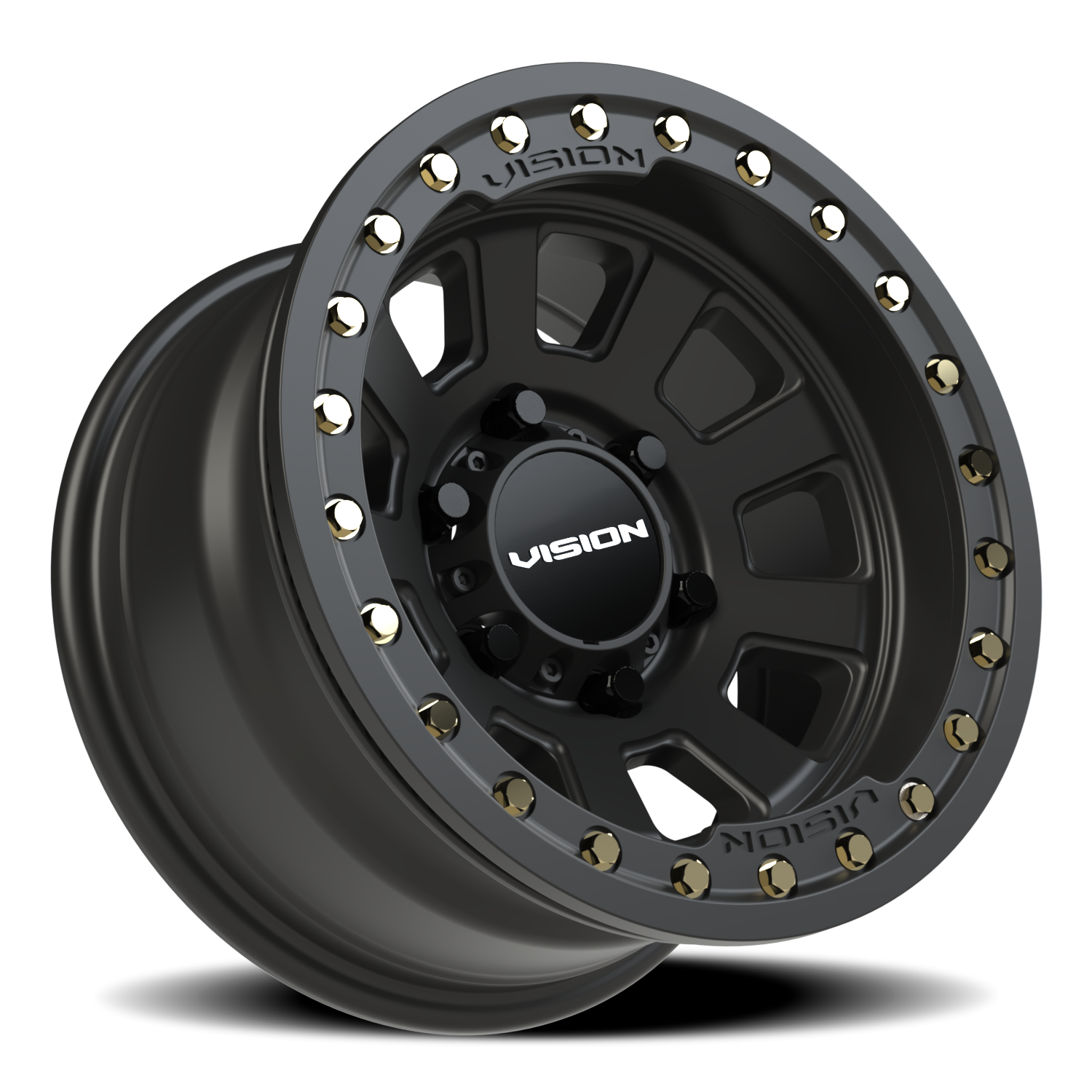 Vision Wheel 350 Satin Black 15x8 -28 6x139.7mm 108mm - Wheelwiz