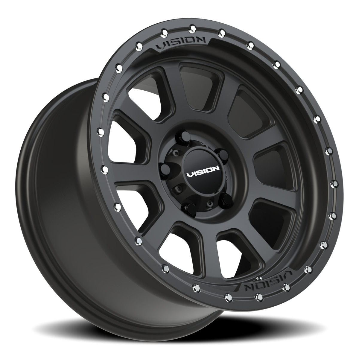 Vision Wheel 350 Satin Black 17x9 -12 5x127mm 78.1mm - Wheelwiz