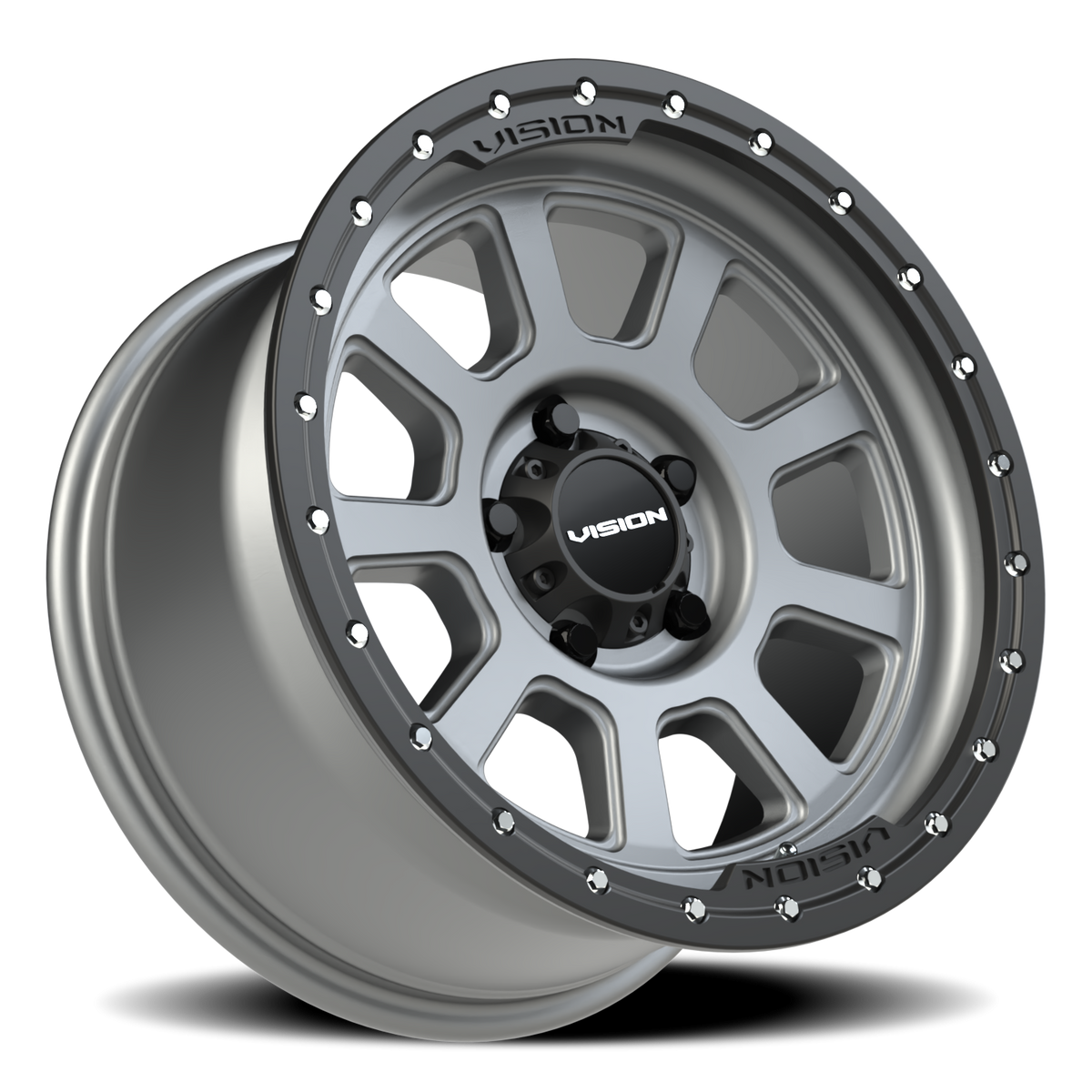 Vision Wheel 350 Satin Grey 17x9 +12 5x114.3mm 83mm - Wheelwiz