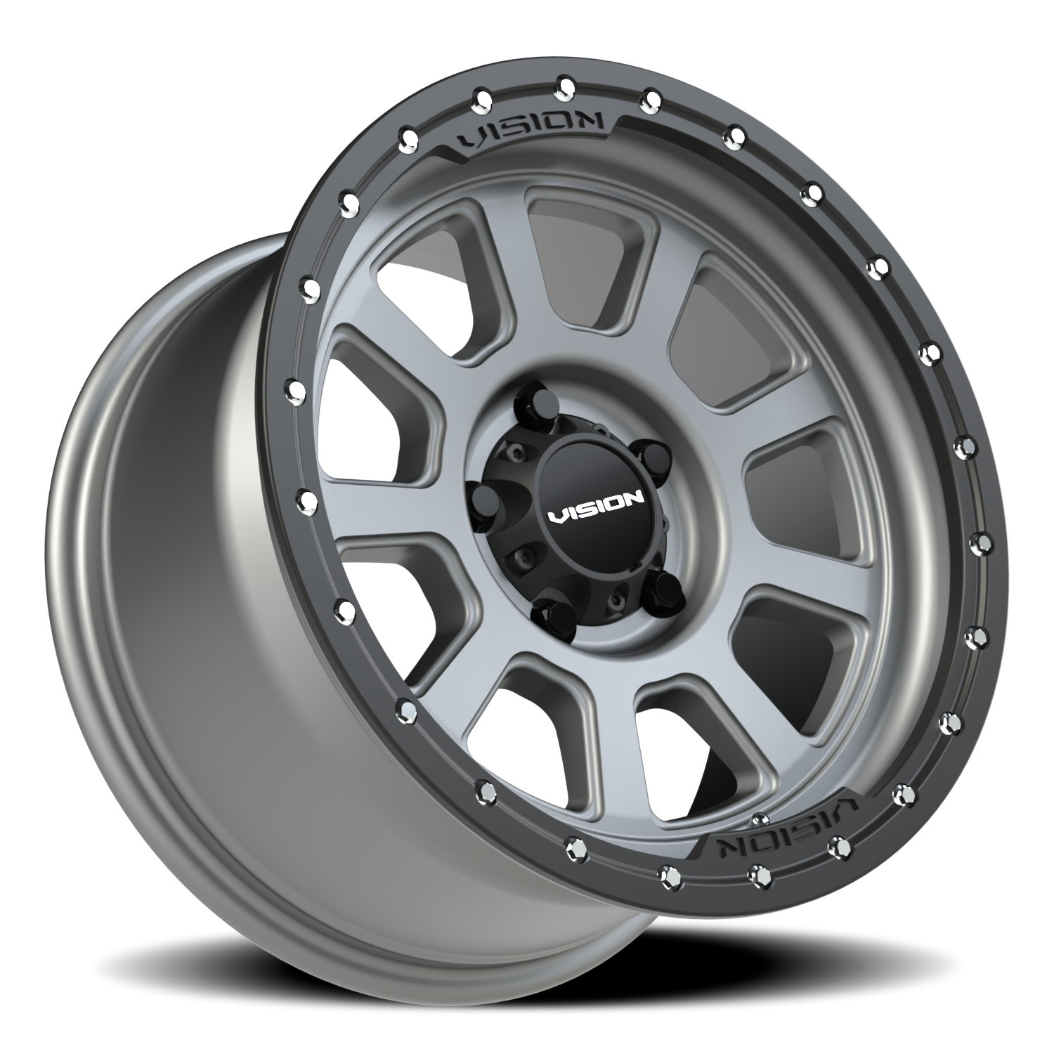 Vision Wheel 350 Satin Grey 17x9 +12 5x127mm 78.1mm - Wheelwiz