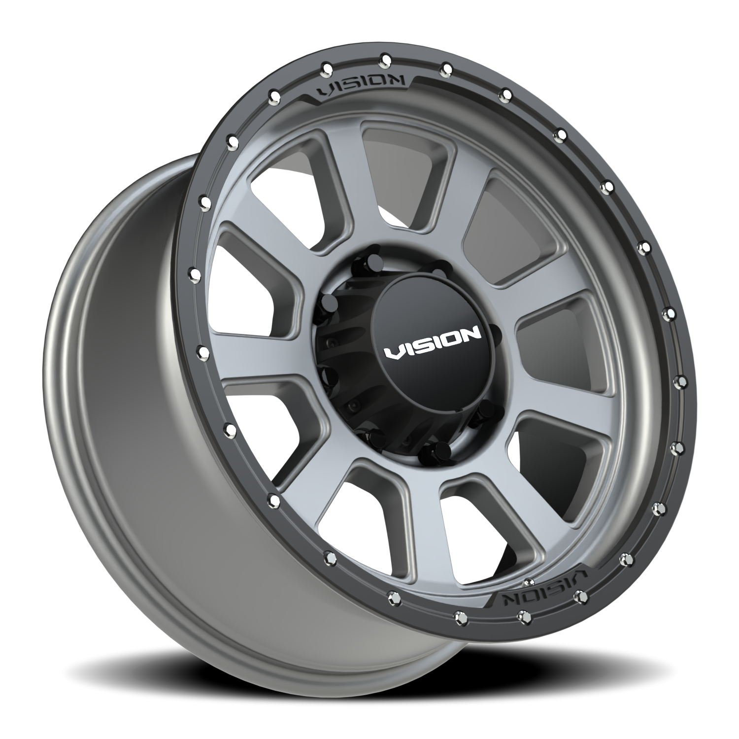 Vision Wheel 350 Satin Grey 20x9 +12 8x165.1mm 125.2mm - Wheelwiz