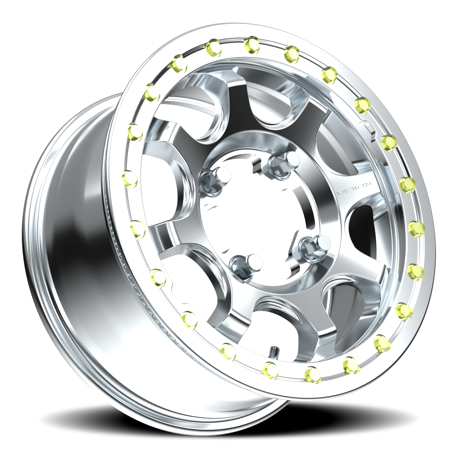 Vision Wheel 351 As-Cast Machined Face Machined Ring/Lip 15x7 +4 4x156mm 131.1mm - Wheelwiz