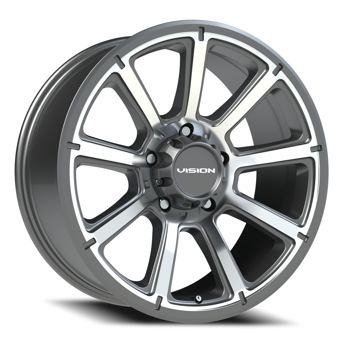 Vision Wheel 353 Gunmetal Machined Face 20x9 +12 5x150mm 110.2mm - Wheelwiz