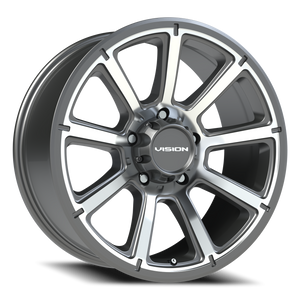 Vision Wheel 353 Gunmetal Machined Face 20x9 +12 5x150mm 110.2mm - Wheelwiz
