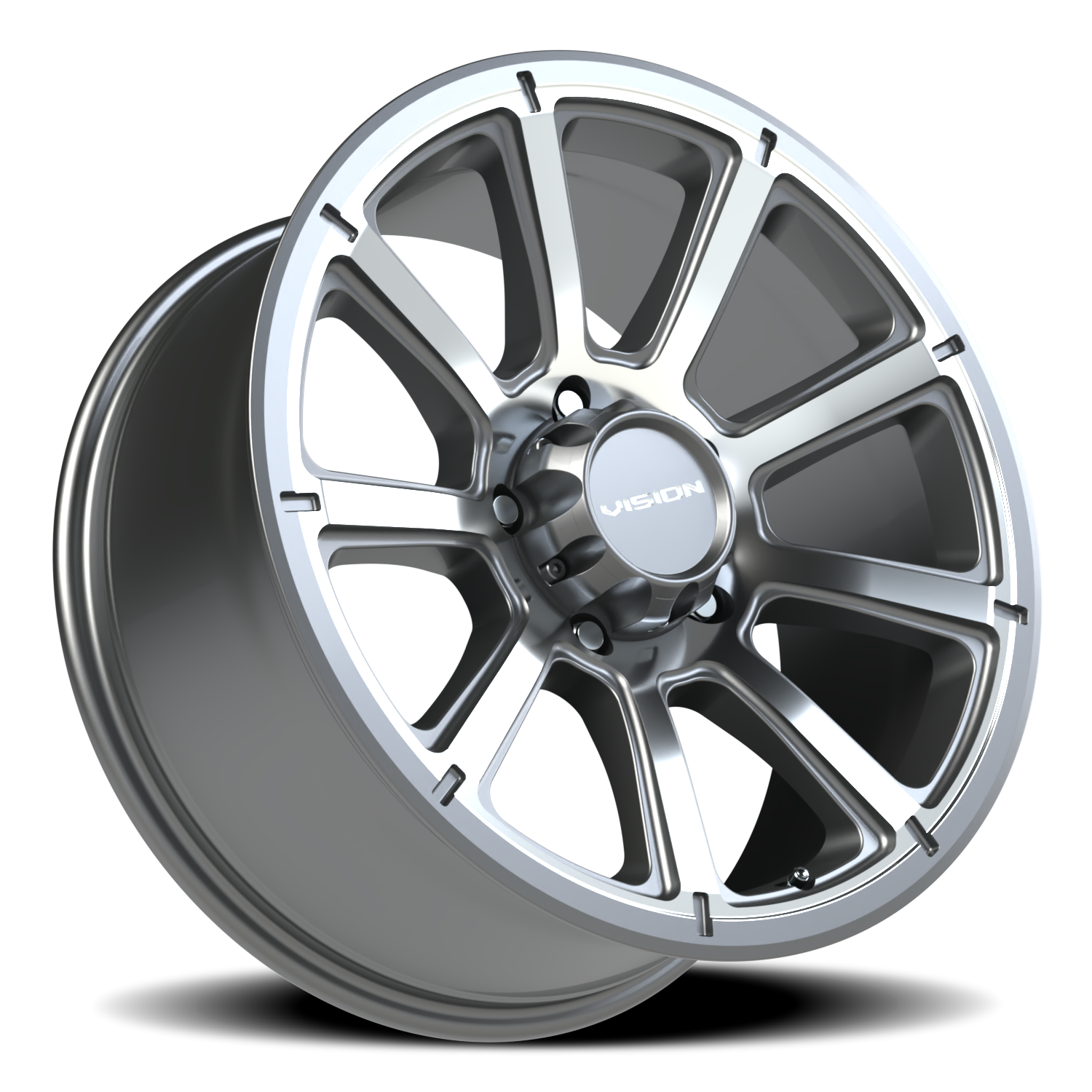 Vision Wheel 353 Gunmetal Machined Face 20x9 +12 5x150mm 110.2mm - Wheelwiz