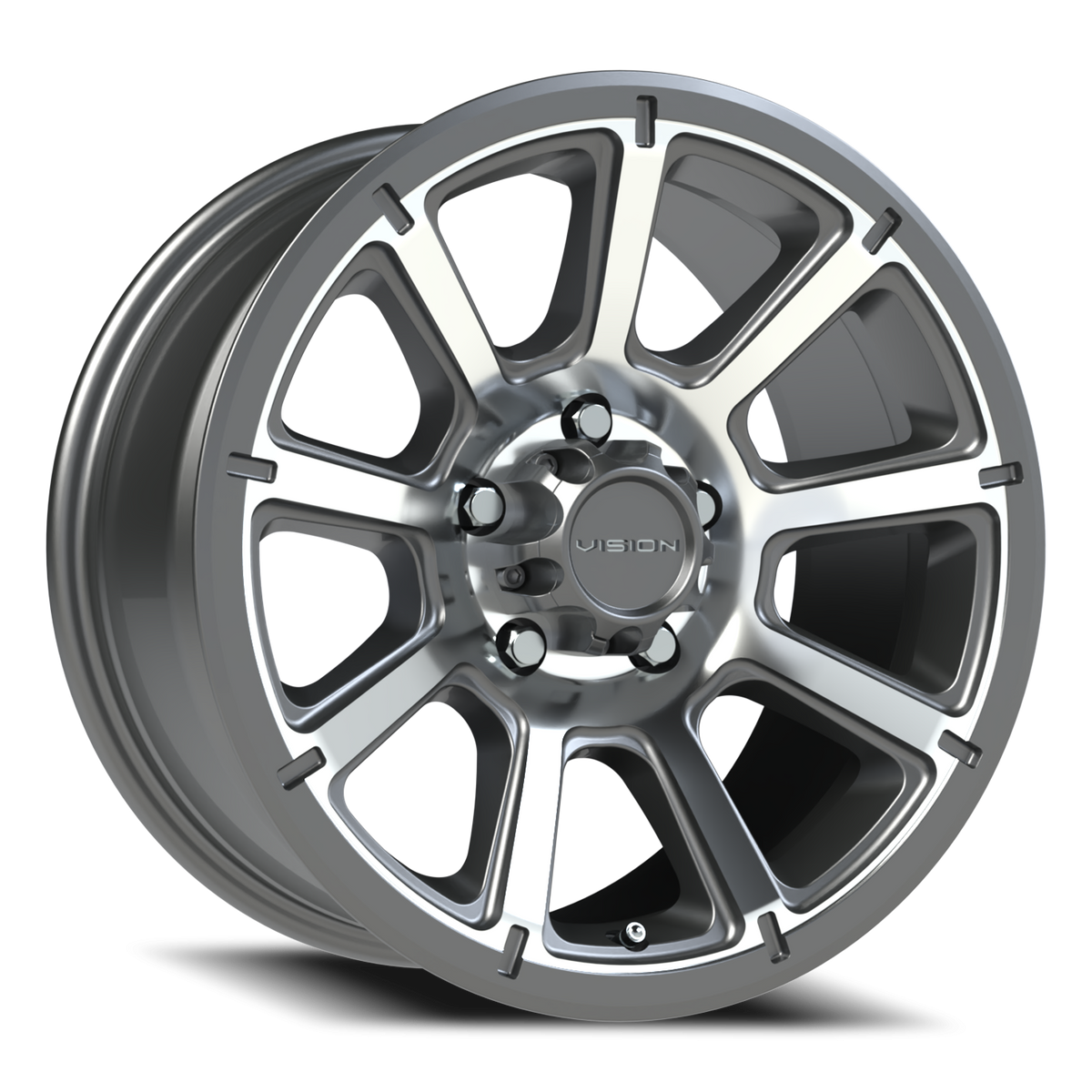 Vision Wheel 353 Gunmetal Machined Face 17x8.5 -6 5x127mm 78.1mm - Wheelwiz