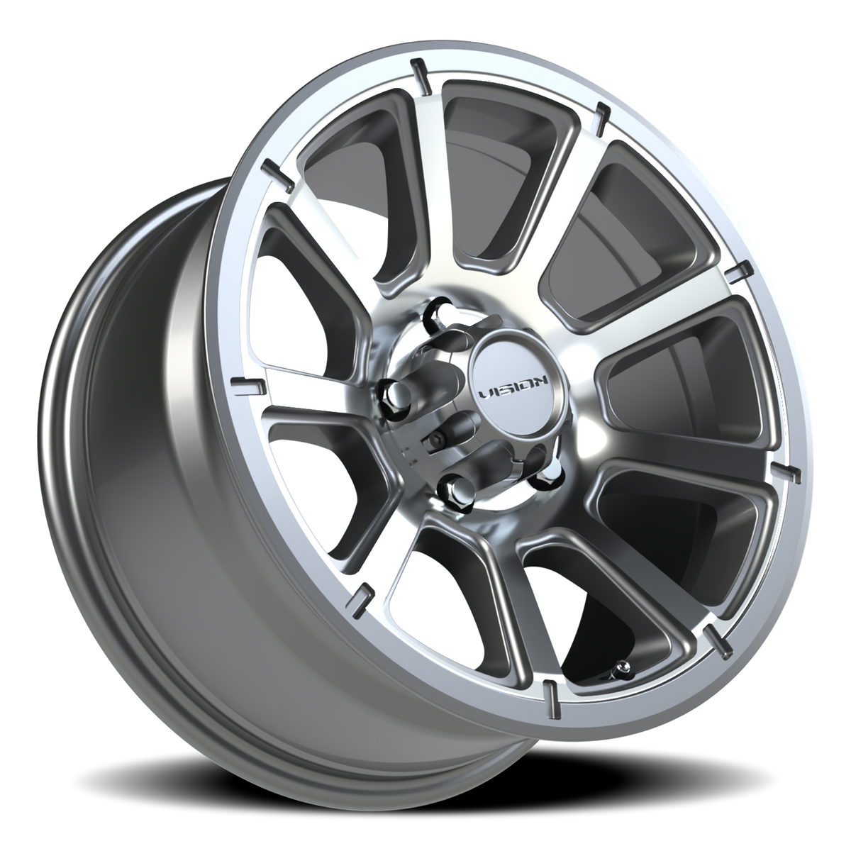 Vision Wheel 353 Gunmetal Machined Face 17x8.5 -6 5x127mm 78.1mm - Wheelwiz